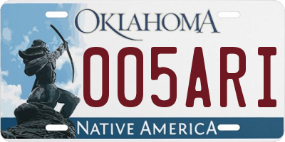 OK license plate 005ARI