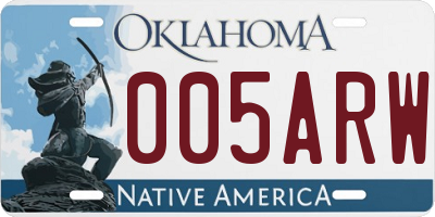 OK license plate 005ARW