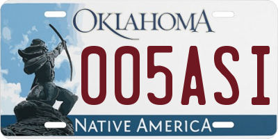 OK license plate 005ASI