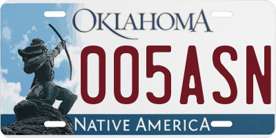 OK license plate 005ASN