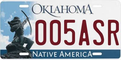 OK license plate 005ASR