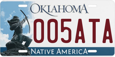 OK license plate 005ATA