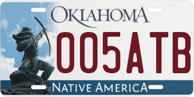 OK license plate 005ATB