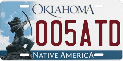 OK license plate 005ATD