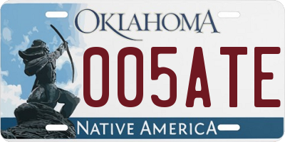 OK license plate 005ATE