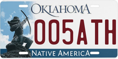 OK license plate 005ATH