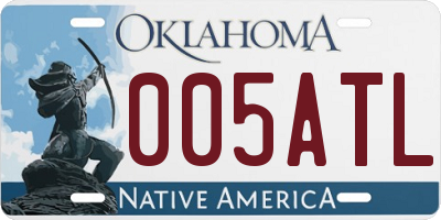 OK license plate 005ATL