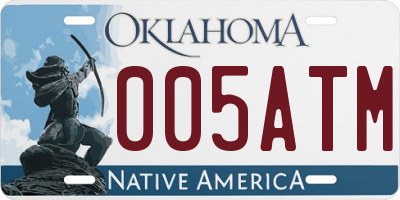 OK license plate 005ATM