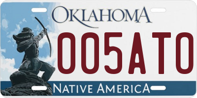 OK license plate 005ATO