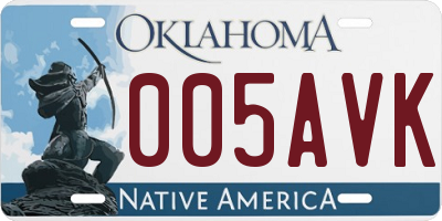 OK license plate 005AVK