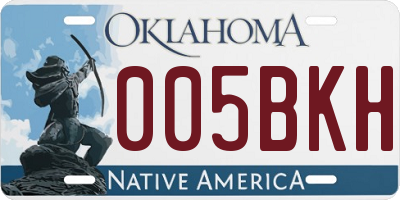 OK license plate 005BKH