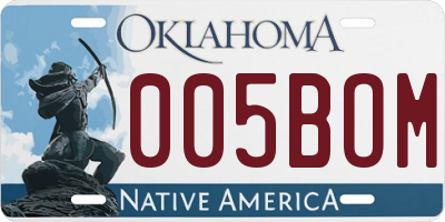 OK license plate 005BOM