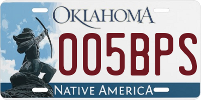 OK license plate 005BPS