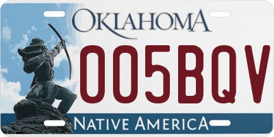 OK license plate 005BQV