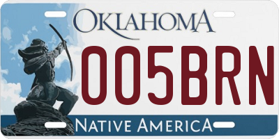 OK license plate 005BRN