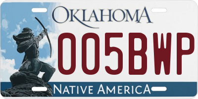 OK license plate 005BWP