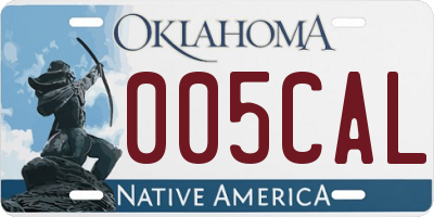 OK license plate 005CAL