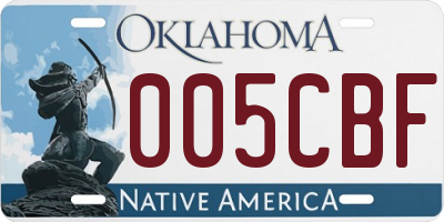 OK license plate 005CBF