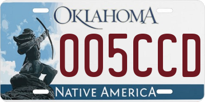 OK license plate 005CCD