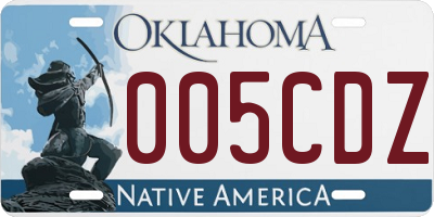 OK license plate 005CDZ