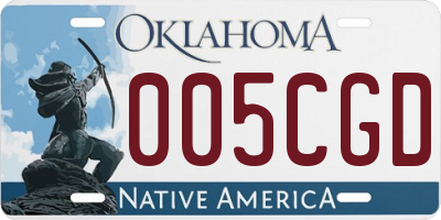 OK license plate 005CGD