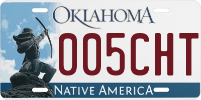 OK license plate 005CHT