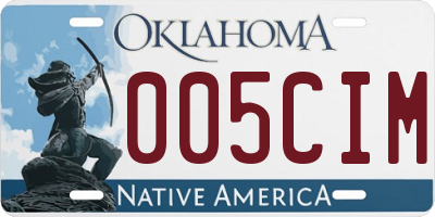 OK license plate 005CIM