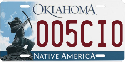 OK license plate 005CIO