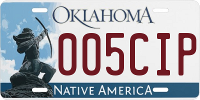 OK license plate 005CIP