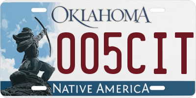 OK license plate 005CIT