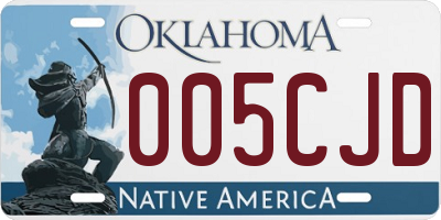 OK license plate 005CJD
