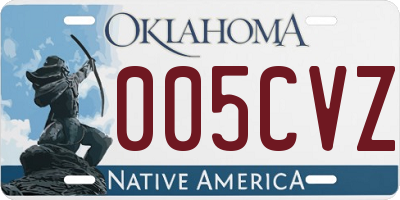 OK license plate 005CVZ