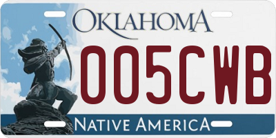 OK license plate 005CWB