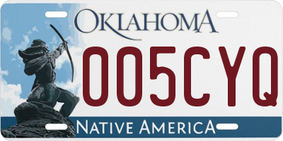 OK license plate 005CYQ