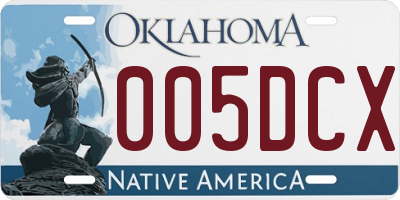 OK license plate 005DCX