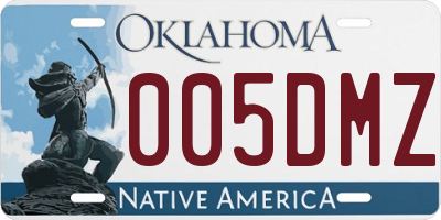 OK license plate 005DMZ
