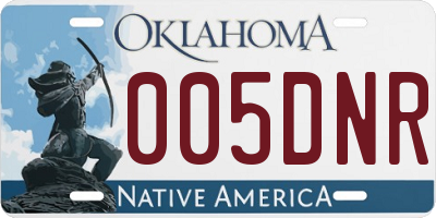 OK license plate 005DNR