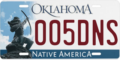 OK license plate 005DNS