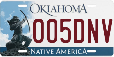 OK license plate 005DNV