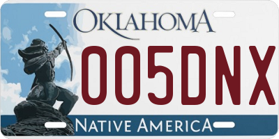 OK license plate 005DNX