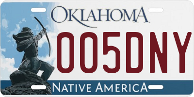 OK license plate 005DNY