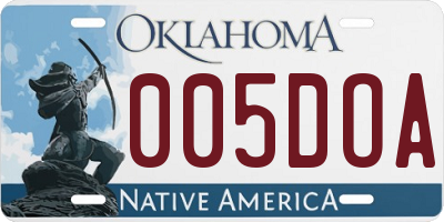 OK license plate 005DOA