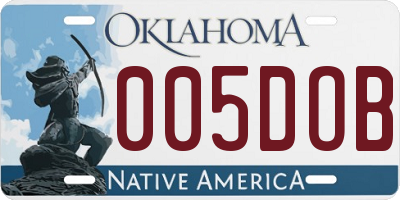 OK license plate 005DOB
