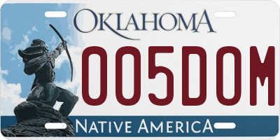 OK license plate 005DOM