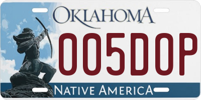 OK license plate 005DOP