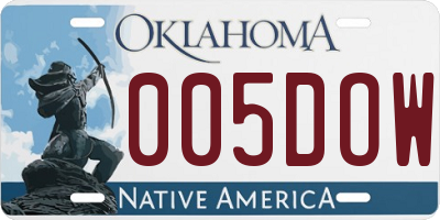 OK license plate 005DOW
