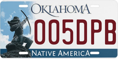 OK license plate 005DPB