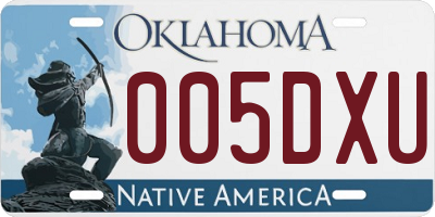 OK license plate 005DXU