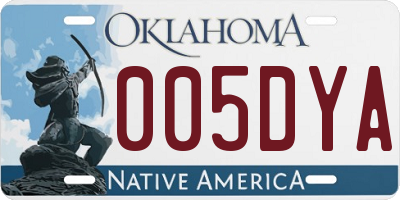OK license plate 005DYA