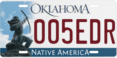 OK license plate 005EDR